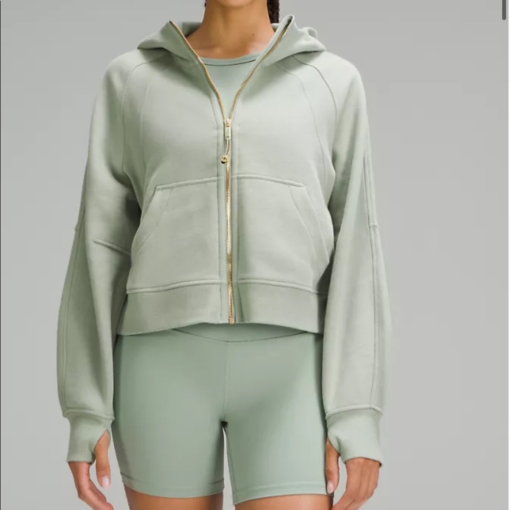 Scuba oversized full zip up hoodie palm court/gold